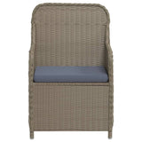 3 Piece Garden Dining Set with Cushions Brown