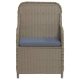 3 Piece Garden Dining Set with Cushions Brown - Top-Down View