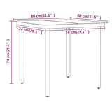 3 Piece Garden Dining Set with Cushions Brown