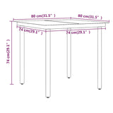 5 Piece Garden Dining Set with Cushions Brown - Low Angle