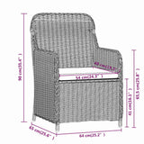 7 Piece Garden Dining Set with Cushions Brown - Close-Up Angle