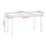 7 Piece Garden Dining Set with Cushions Brown - Low Angle