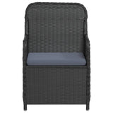 5 Piece Garden Dining Set with Cushions Black - Top-Down View