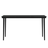 7 Piece Garden Dining Set with Cushions Black - Rear View