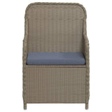 3 Piece Garden Dining Set with Cushions Brown - Top-Down View