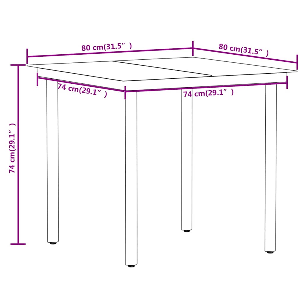 5 Piece Garden Dining Set Brown