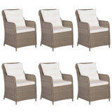 7 Piece Garden Dining Set Brown - Side View