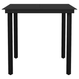3 Piece Garden Dining Set Black - Close-Up Angle