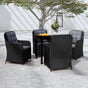 5 Piece Garden Dining Set Black