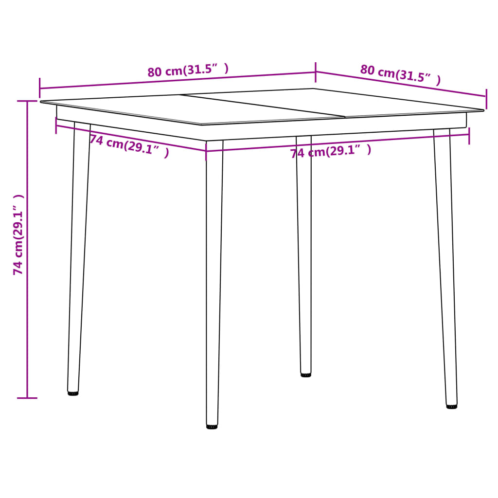 3 Piece Garden Dining Set Brown