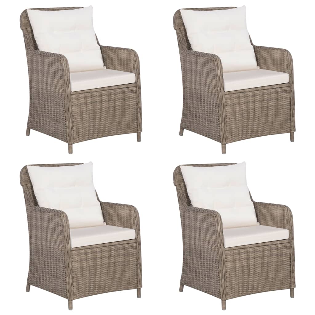 5 Piece Garden Dining Set Brown