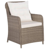 5 Piece Garden Dining Set Brown - Top-Down View
