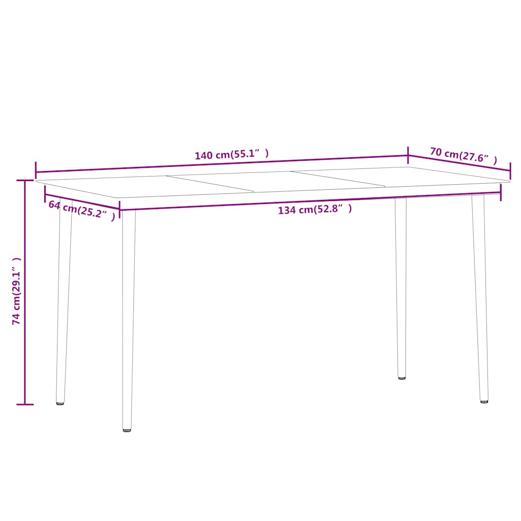 7 Piece Garden Dining Set Brown