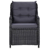 5 Piece Garden Dining Set Black - 45-Degree Angle