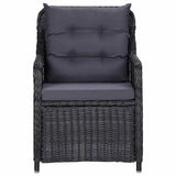 5 Piece Garden Dining Set Black