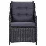 5 Piece Garden Dining Set Black
