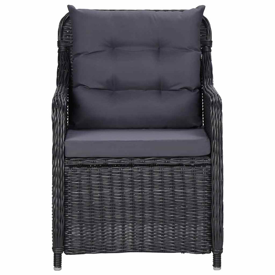 5 Piece Garden Dining Set Black