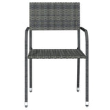 5 Piece Garden Dining Set Grey - Top-Down View