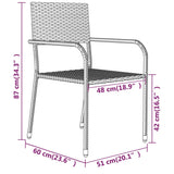 5 Piece Garden Dining Set Grey - Close-Up Angle