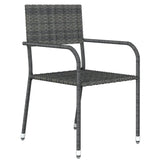 9 Piece Garden Dining Set Grey - Side View