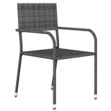 5 Piece Garden Dining Set Grey - Side View