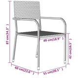 5 Piece Garden Dining Set Grey - Close-Up Angle