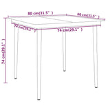 5 Piece Garden Dining Set Grey - Low Angle