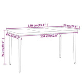 5 Piece Garden Dining Set Grey - Low Angle