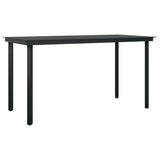 5 Piece Garden Dining Set Black - 45-Degree Angle