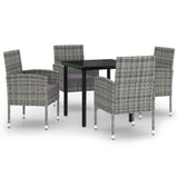 5 Piece Garden Dining Set Anthracite - Front View