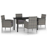 5 Piece Garden Dining Set Anthracite - Front View