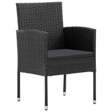 5 Piece Garden Dining Set Black - Side View