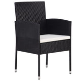5 Piece Garden Dining Set Black - Side View