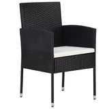 5 Piece Garden Dining Set Black