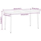 5 Piece Garden Dining Set Black - Low Angle