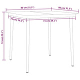 5 Piece Garden Dining Set Anthracite - Low Angle