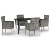 5 Piece Garden Dining Set Anthracite - Front View