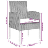 5 Piece Garden Dining Set Anthracite - Close-Up Angle