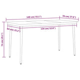 5 Piece Garden Dining Set Anthracite - Low Angle
