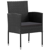 3 Piece Garden Dining Set Black
