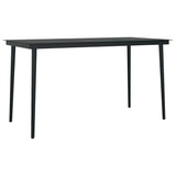 5 Piece Garden Dining Set Black - 45-Degree Angle