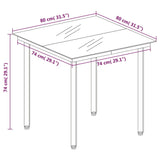 3 Piece Garden Dining Set Brown - Low Angle