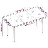 7 Piece Garden Dining Set Brown - Low Angle