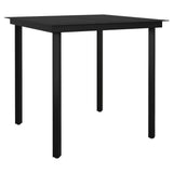 3 Piece Garden Dining Set with Cushions Poly Rattan and Glass - 45-Degree Angle