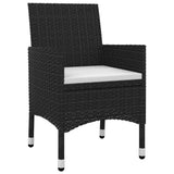 5 Piece Garden Dining Set Poly Rattan and Glass - Side View