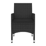 5 Piece Garden Dining Set Poly Rattan and Glass