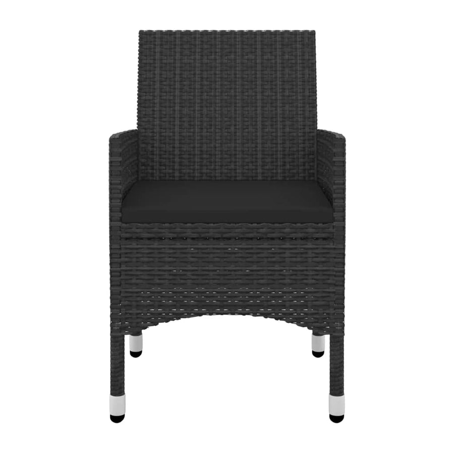 5 Piece Garden Dining Set Poly Rattan and Glass