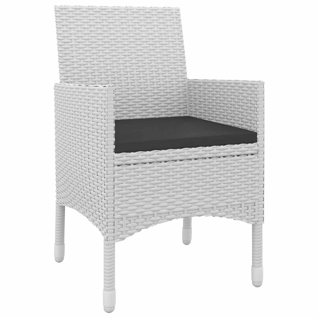 3 Piece Garden Dining Set with Cushions Poly Rattan and Glass