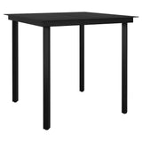3 Piece Garden Dining Set with Cushions Poly Rattan and Glass - 45-Degree Angle