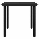 3 Piece Garden Dining Set with Cushions Poly Rattan and Glass